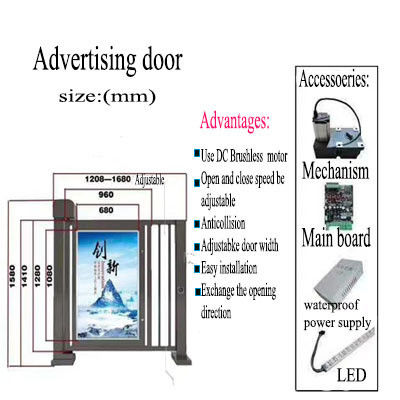 30W/2A Puerta automática de barrera de oscilación para publicidad de pasillos peatonales