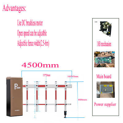 Sistema de estacionamiento al aire libre Puerta de barrera automática 140W DC 24V 1500r/min