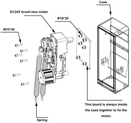 DC 24V Control de seguridad del tráfico Puerta de peaje Motor de barrera de boom 140W Potencia de salida